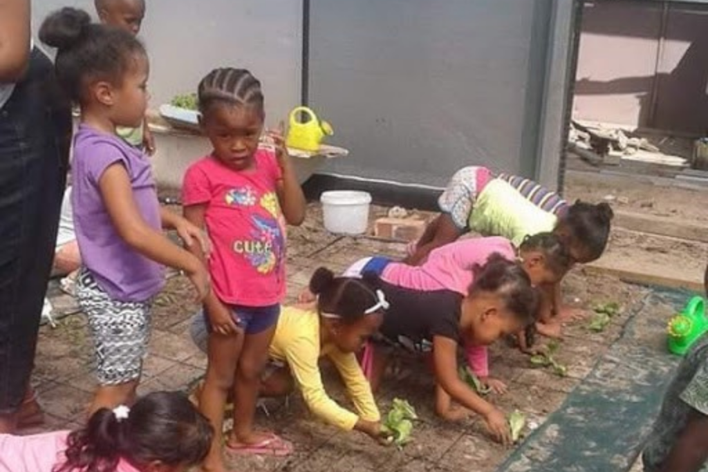 Children learning to plant and grow seeds through the ACP365 Eduseed programme