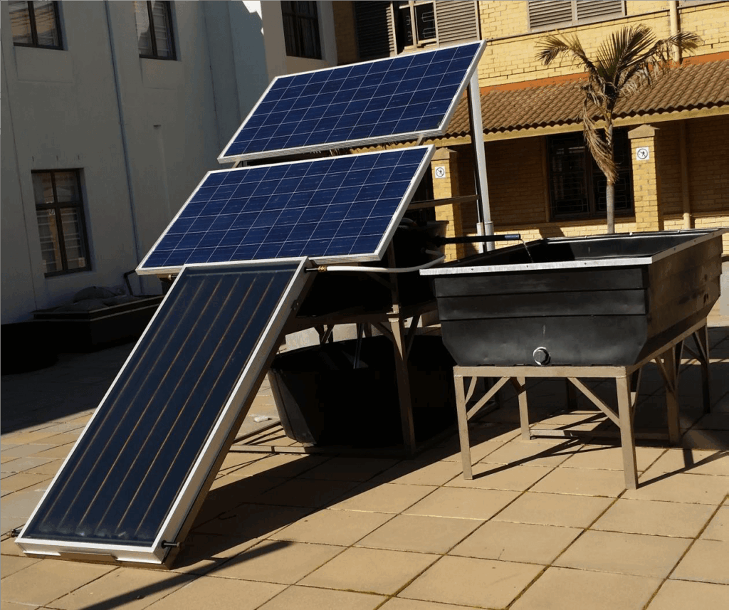 Solar-powered aquaponics system prototype used for sustainable farming
